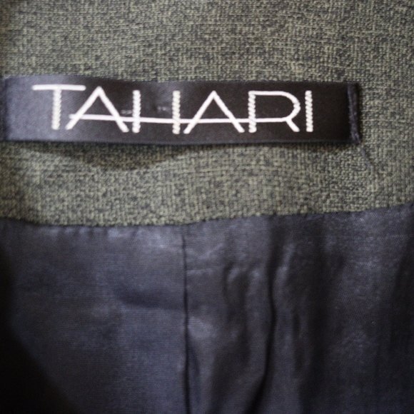 Vintage Tahari Gray Green Matching Long Line Blazer & Pants Suit Set 12 - Picture 10 of 16